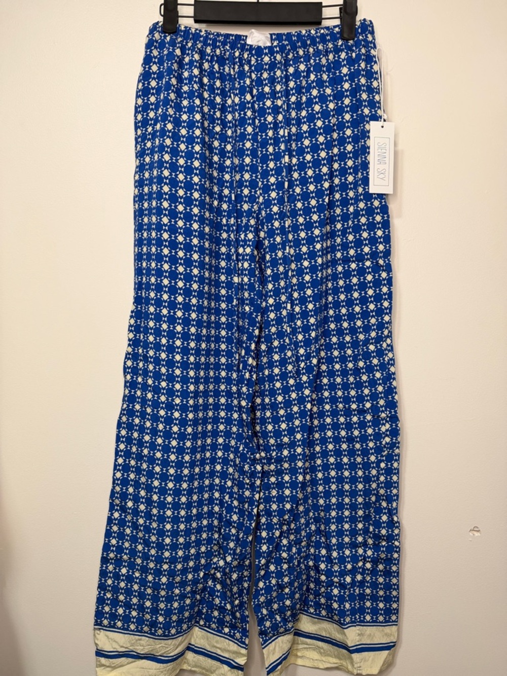 Sienna Sky Royal‎ Blue Geometric Wide-Leg Pants size L